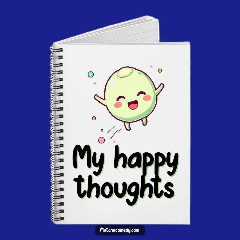 Funny Matcha Mochi Notebook - Bouncing Excitement, Journal for Happy Ideas Gift