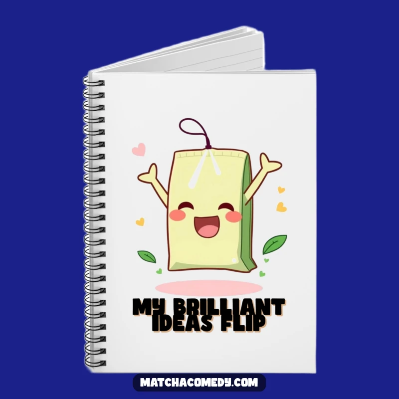 Funny Matcha Tea Bag Notebook: Jot Down Ideas with Joyful Somersault Flair