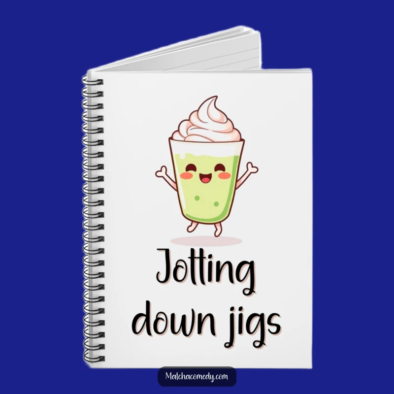 Funny Matcha Latte Notebook: Dancing Kawaii Drink Jigging Journal
