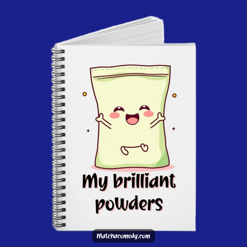 Funny Matcha Powder Bag Jump Notebook: Kawaii Character's Joyful Leap Journal, Gift!