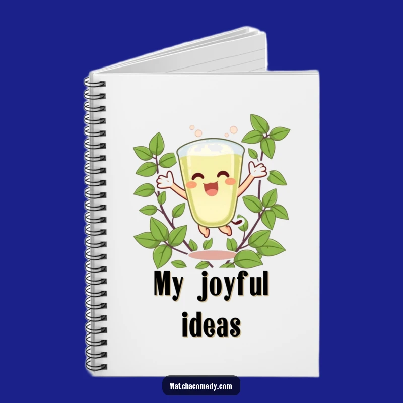 Funny Matcha Latte Joy Notebook: Excited Jumper, Green Leaves, Journal Gift