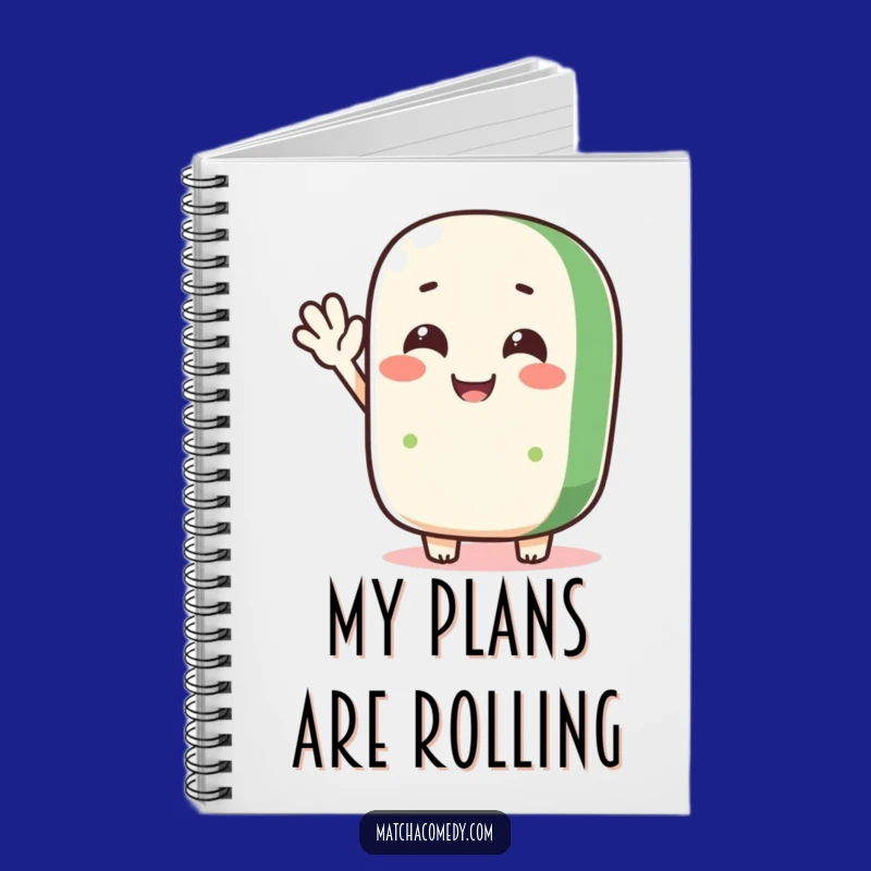 Funny Matcha Roll Wave Notebook, Journal Your Happy Thoughts