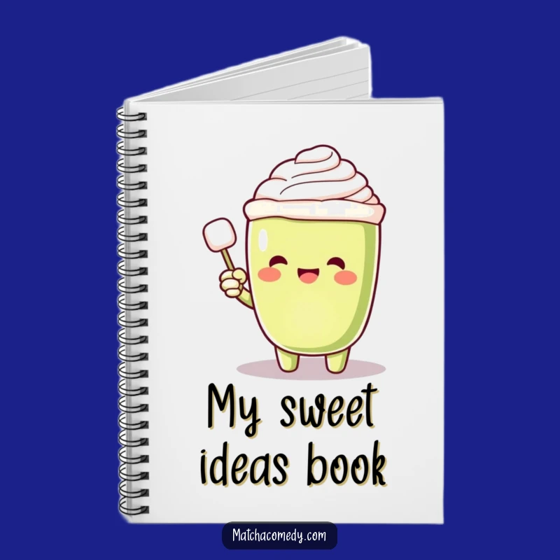 Funny Matcha Latte Sugar Seeker Notebook: Excited Character, Floating Cube, Journal Gift
