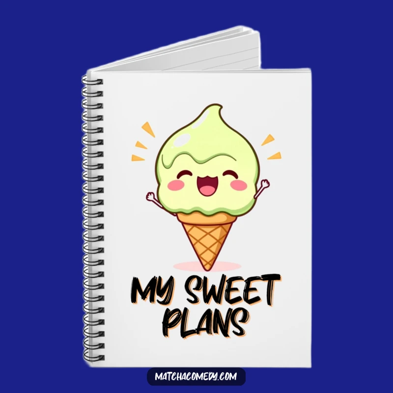 Funny Kawaii Matcha Ice Cream Notebook - Journal Your Sweetest Thoughts!