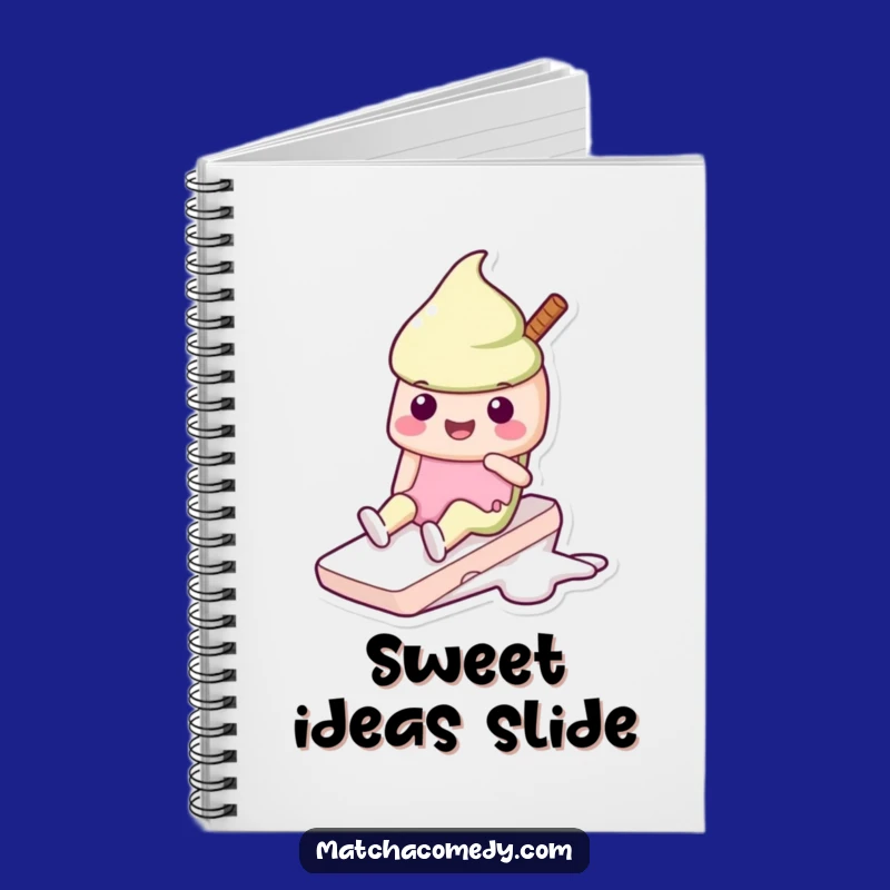 Kawaii Matcha Ice Cream Slide Notebook: Funny Journal, Perfect for Notes & Gifts