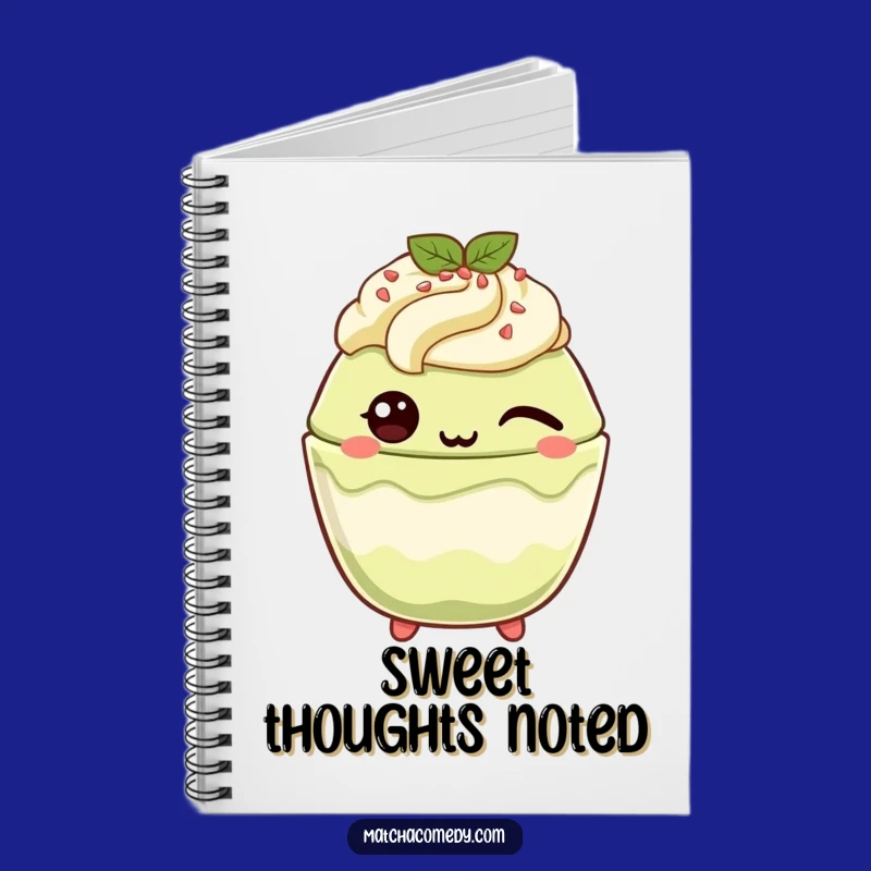 Funny Winking Matcha Parfait Notebook: Playful Dessert Lover's Journal