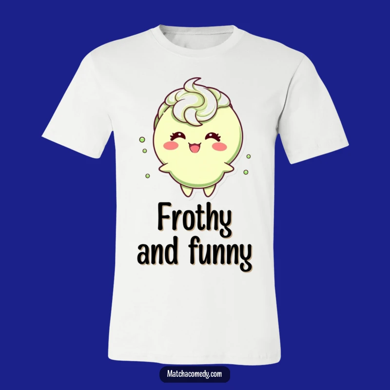 Funny Matcha Giggling T-Shirt: Frothy Swirl Character, Hilarious Gift Idea!