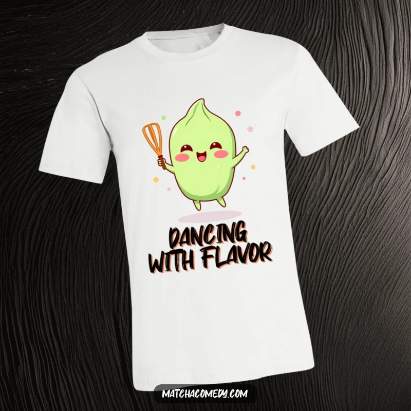 Funny Matcha Whisk T-Shirt: A kawaii matcha whisk dances with pure delight, radiating infectious happiness and energy.