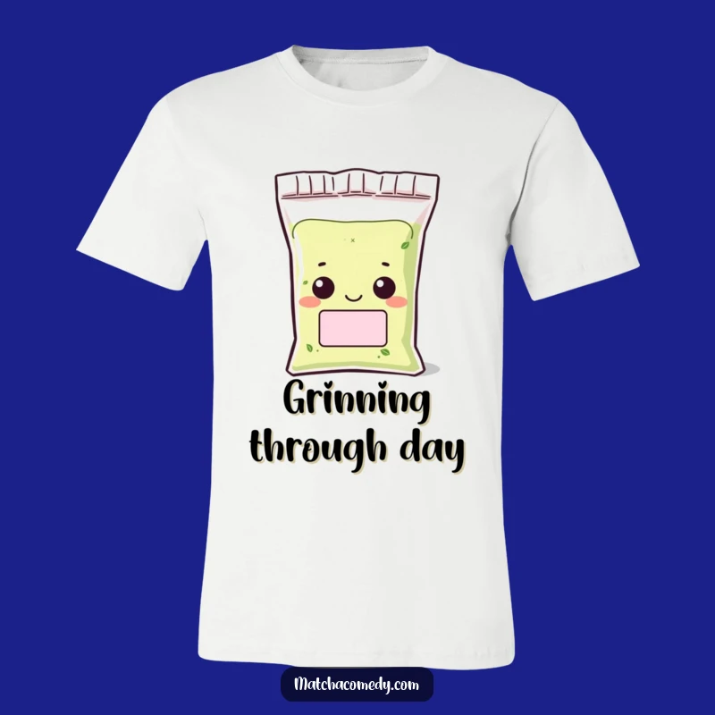Kawaii Matcha Powder Grin Funny T-Shirt: Cheeky Character Tee, Great Gift