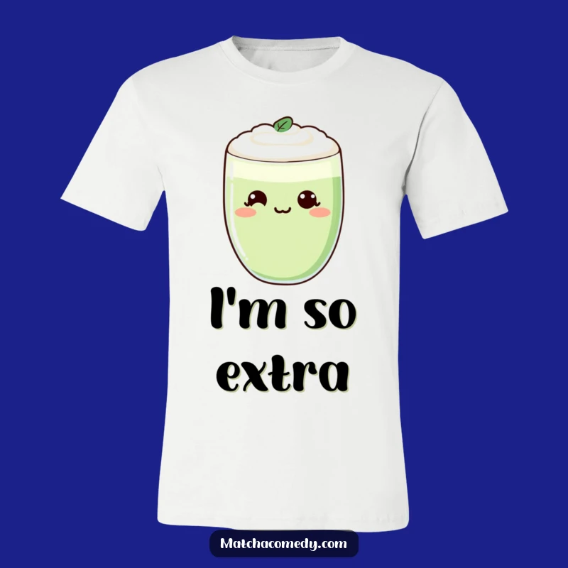 Funny Kawaii Matcha T-Shirt - Cheeky Smirk Design, Great Funny Gift for Tea Fans