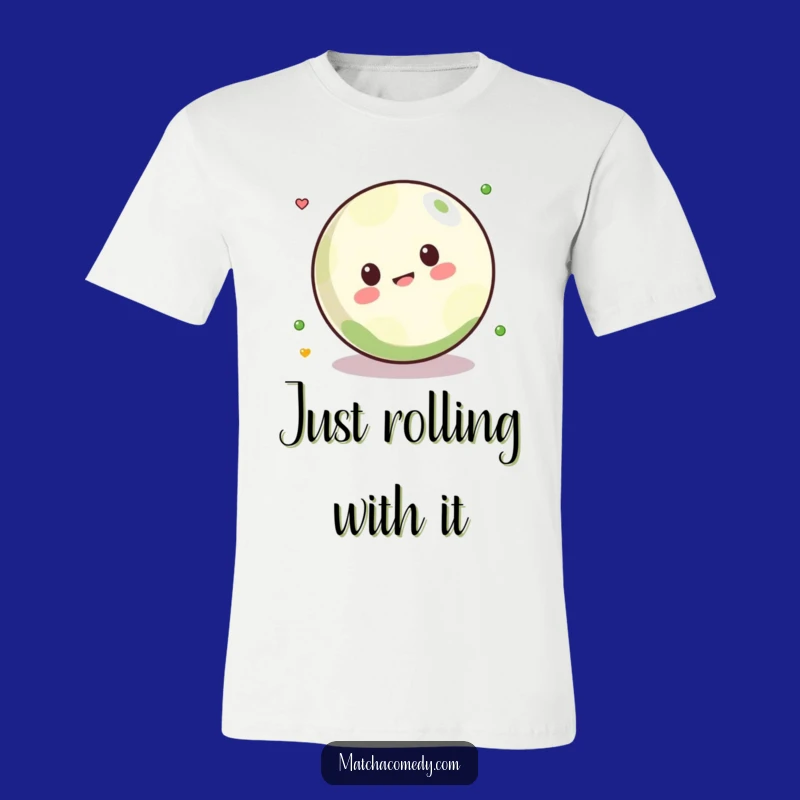 Funny Kawaii Matcha Ball Rolling T-Shirt - Hilarious Playful Tee for Tea Fans