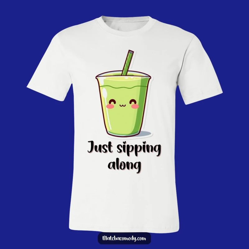 Funny Kawaii Matcha Straw T-Shirt - Comical Character, Great Hilarious Gift