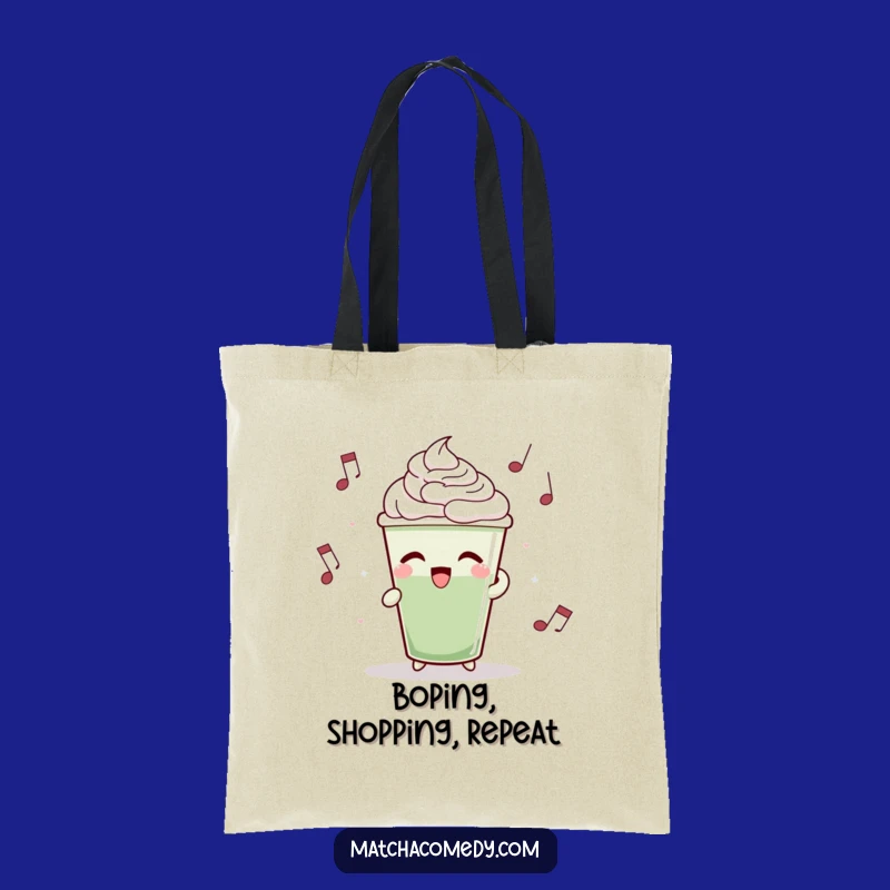 Funny Matcha Latte Tote Bag: Carry Your Beat with This Dancing Cup, Great Funny Gift!
