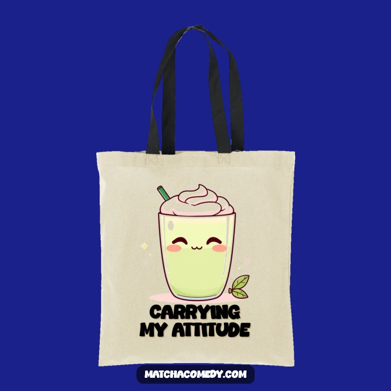 Funny Kawaii Matcha Latte Tote Bag - Cheeky Smirk, Stylish & Hilarious Gift Accessory