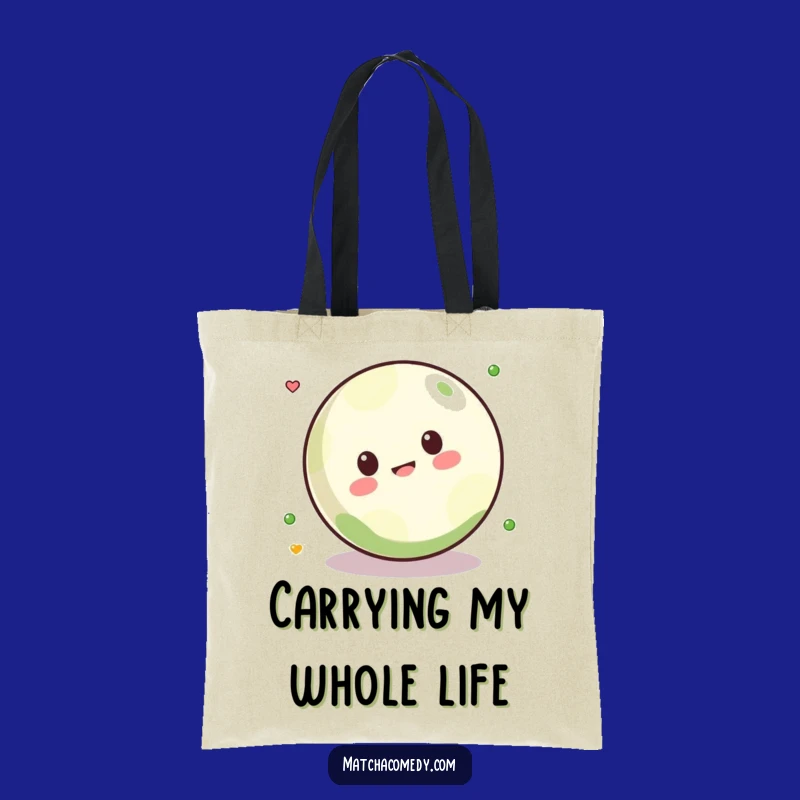 Funny Kawaii Matcha Ball Rolling Tote Bag - Playful Eco-Friendly Gift for Shoppers