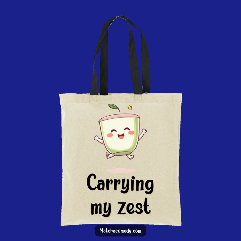 Funny Matcha Leap Tote Bag: Playful Tea Cup, Great for Shopping & Gifts!