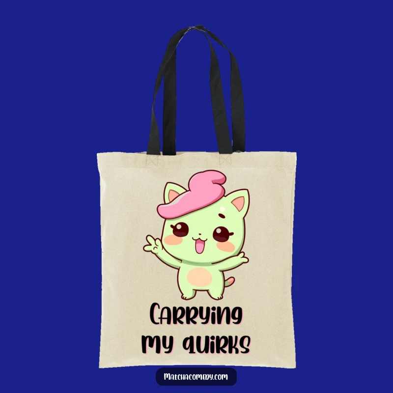 Funny Matcha Sweet Tote Bag - Tongue Out Pose, Carry Your Fun Gift