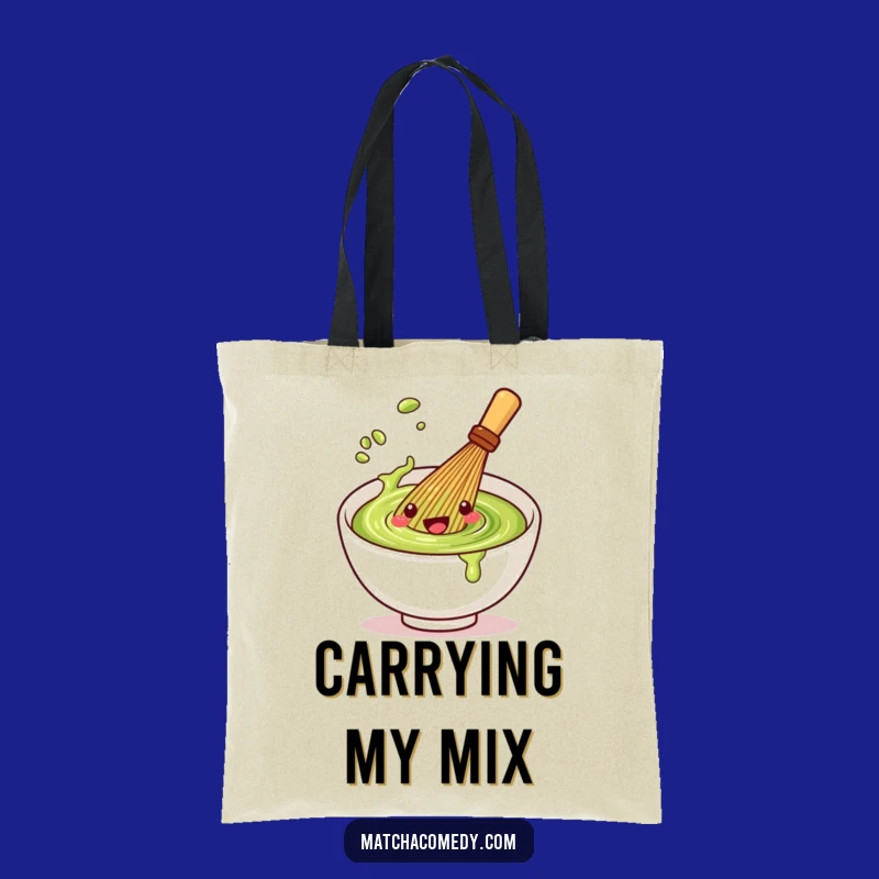 Funny Matcha Whisk Spin Tote Bag: Cute Kawaii Character, Perfect Gift